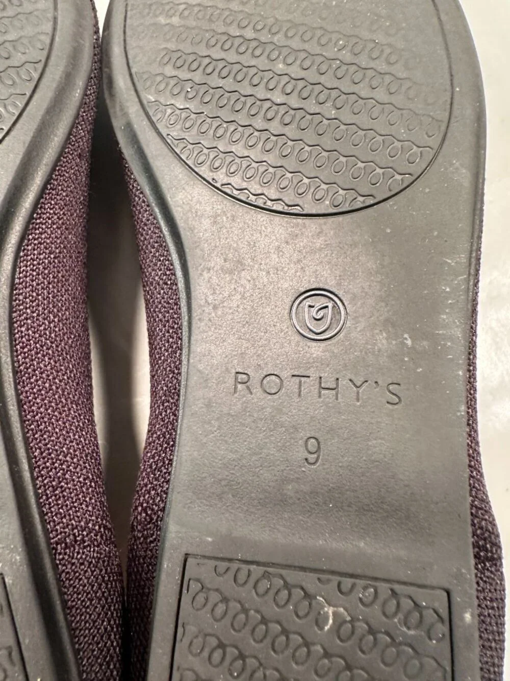 Rothys Ballet Flat Shoes Womens Electric Blue Halo Round Toe Knit Fabric Size 9